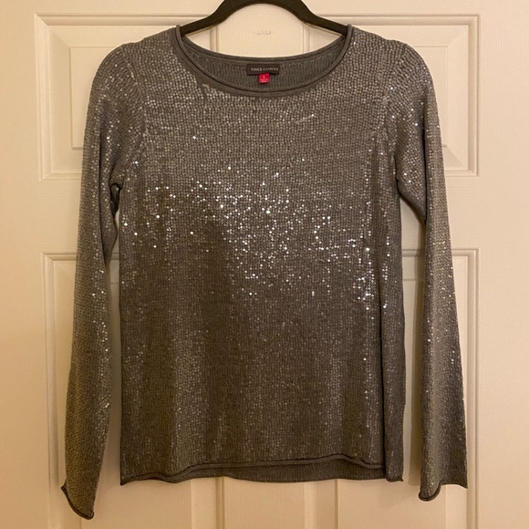 [Vince Camuto] Gray Sequined Sweater - Picture 9 of 10